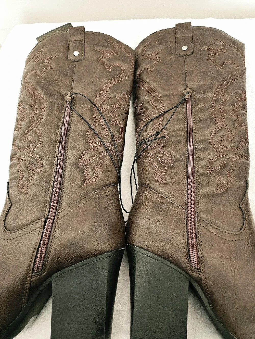 Forever 21 New Faux Leather Brown Women’s Tall Cowgirl Boots Knee-High Sz 7